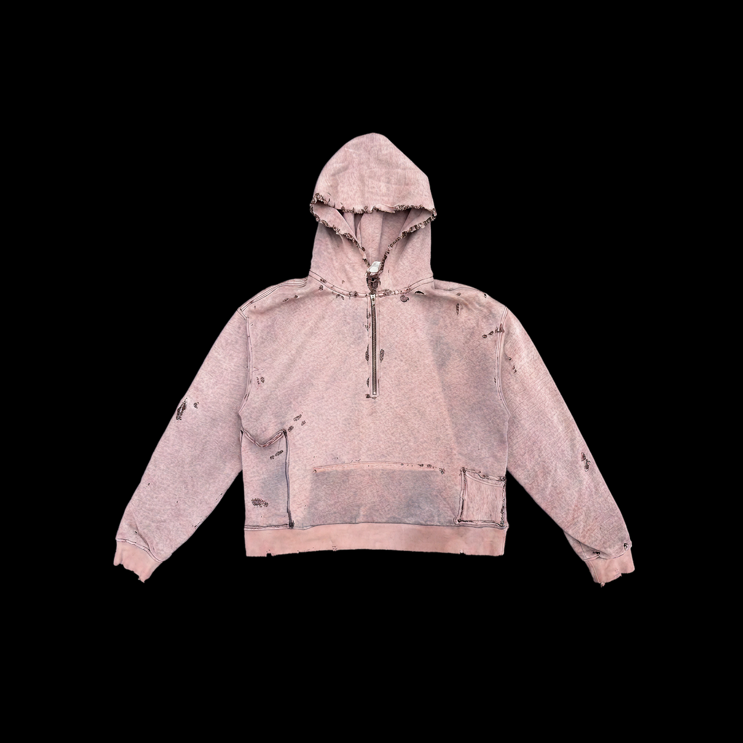 PURPLE SUN FADED AV8 HOODIE - DISTRESSED